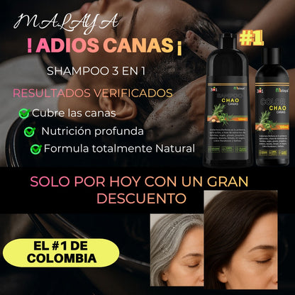 SHAMPOO 3 en 1 ANTI CANAS de 500ML+TRATMIENTO+ envió gratis